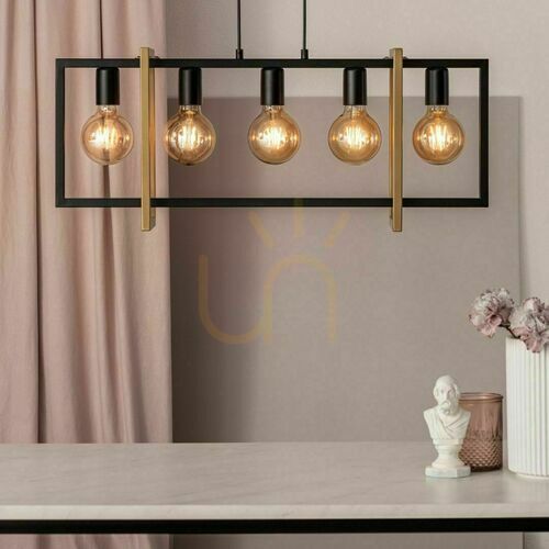 Check Sigma Eden 5-Light Black Gold Pendant Lamp 32236