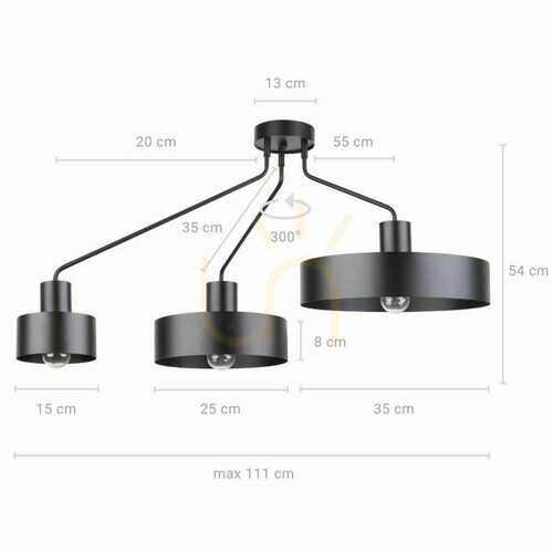 Check Plafon Sigma Jumbo 3 czarny 31533