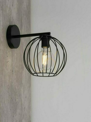 Check Wall Lamp Sigma Madam Black Steel E27 15W Sconce 32373