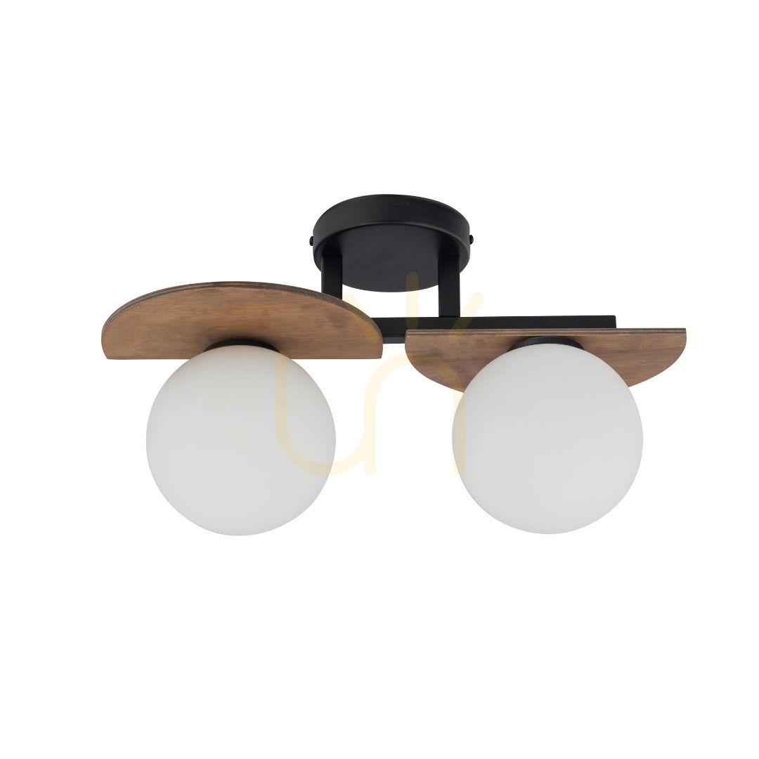 Sigma Mirror Ceiling Light 2x G9 Black White 43 cm SKU 33301