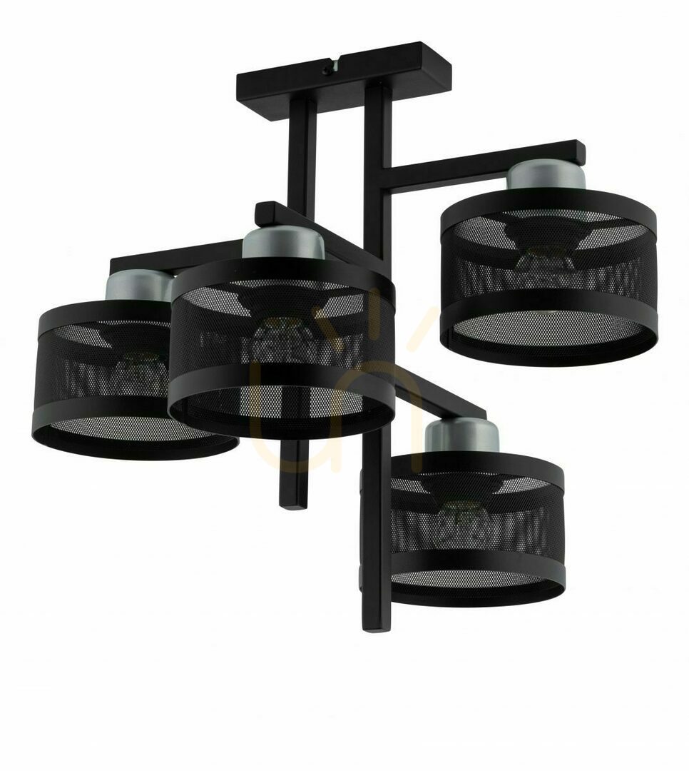 Plafon Sigma OFF 4 czarny srebrny 4xE27 60W 32136