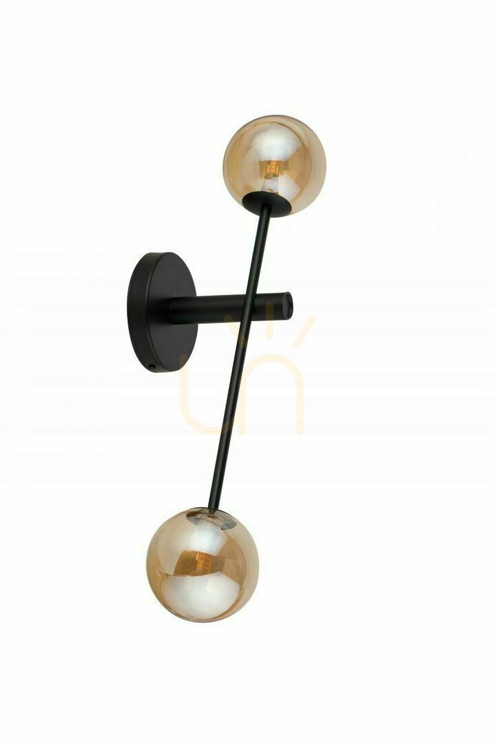 Sigma ORO Wall Lamp 2x G9 Black Amber Glass 68 cm 32078