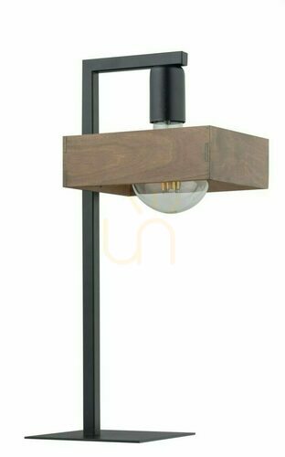 Check Table Lamp Sigma Robin Black Brown Plywood E27 45 cm 50251