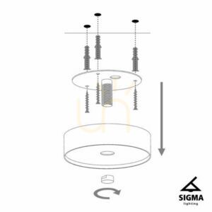 Plafon Sigma Roy 2 czarny biały stalowy E27 32429 small 2