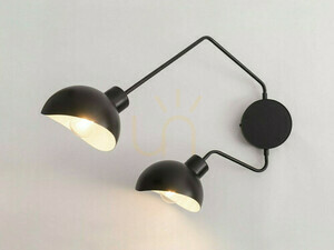 Wall Lamp Sigma Roy 2-Light Black White E27 32496 small 1