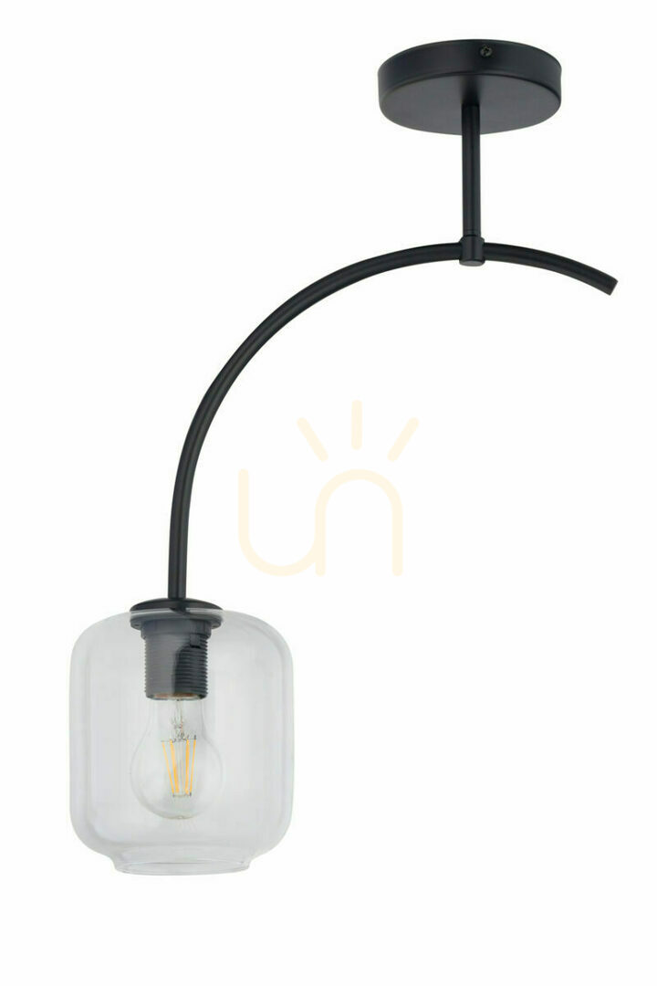 Plafon Sigma Shine 1 czarny transparentny E27 60W IP20 32241