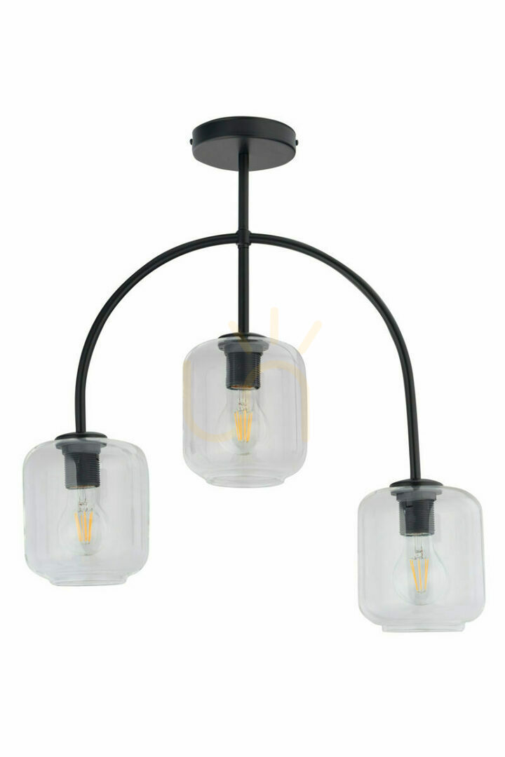 Plafon Sigma Shine 3 czarny 60W E27 szkło 32245