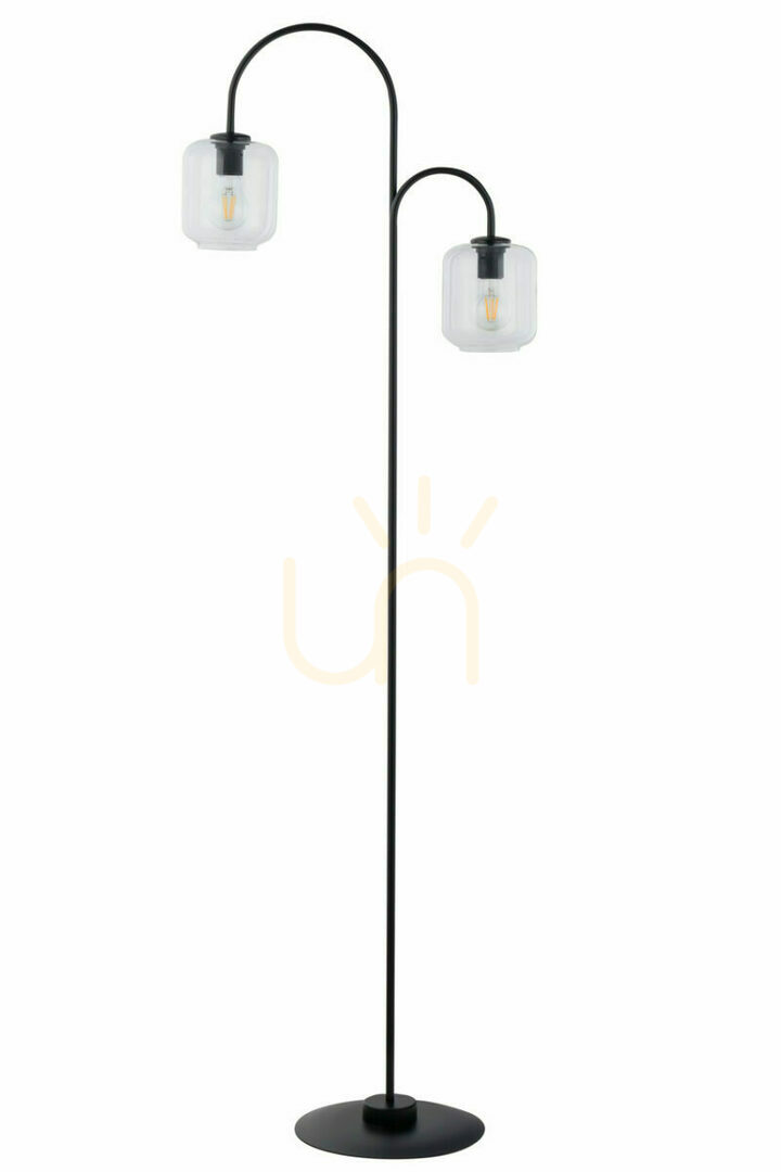 Floor Lamp Sigma Shine Black Glass E27 2-Light 164cm 50256