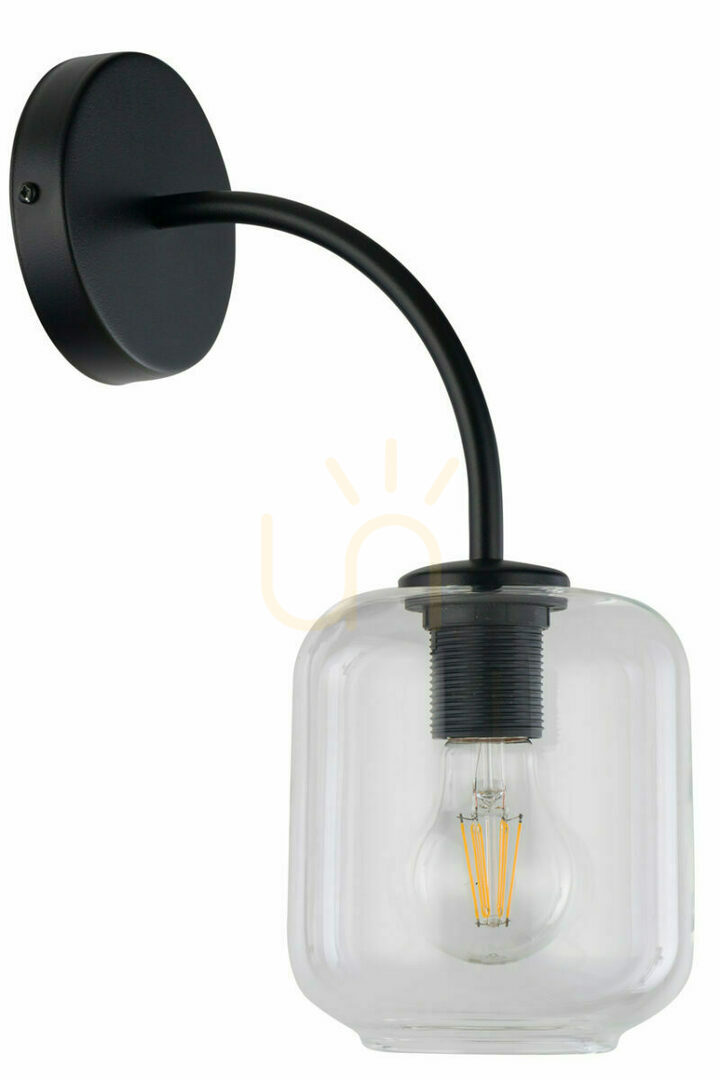 Sigma wall lamp black transparent glass E27 60W 32247