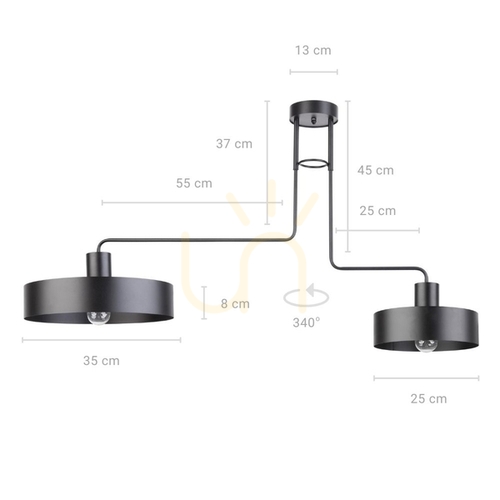 Check Plafon Sigma Vasco 2 Black E27 31551