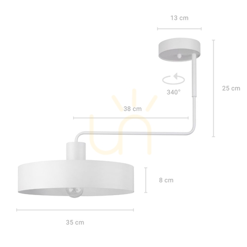Check Plafon Sigma Vasco 1 biały stalowy E27 35 cm 31550
