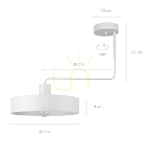 Plafon Sigma Vasco 1 biały stalowy E27 35 cm 31550 small 1