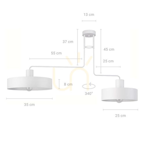 Check Plafon Sigma Vasco 2xE27 biały stalowy 35 cm 31552