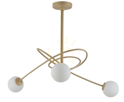 Check Chandelier Sigma Velvet 3-Light Gold Beige G9 85 cm 33356