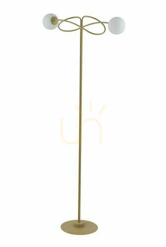 Check Sigma Velvet Floor Lamp Gold Beige 2xG9 166 cm 50304