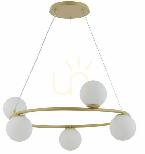 Check Sigma Gama Koło 5-Light Pendant Lamp Gold Beige 68 cm 33381