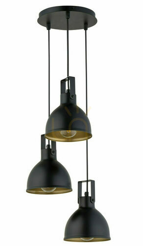 Check Sigma Mars 3 Pendant Light Black Gold E27 32260