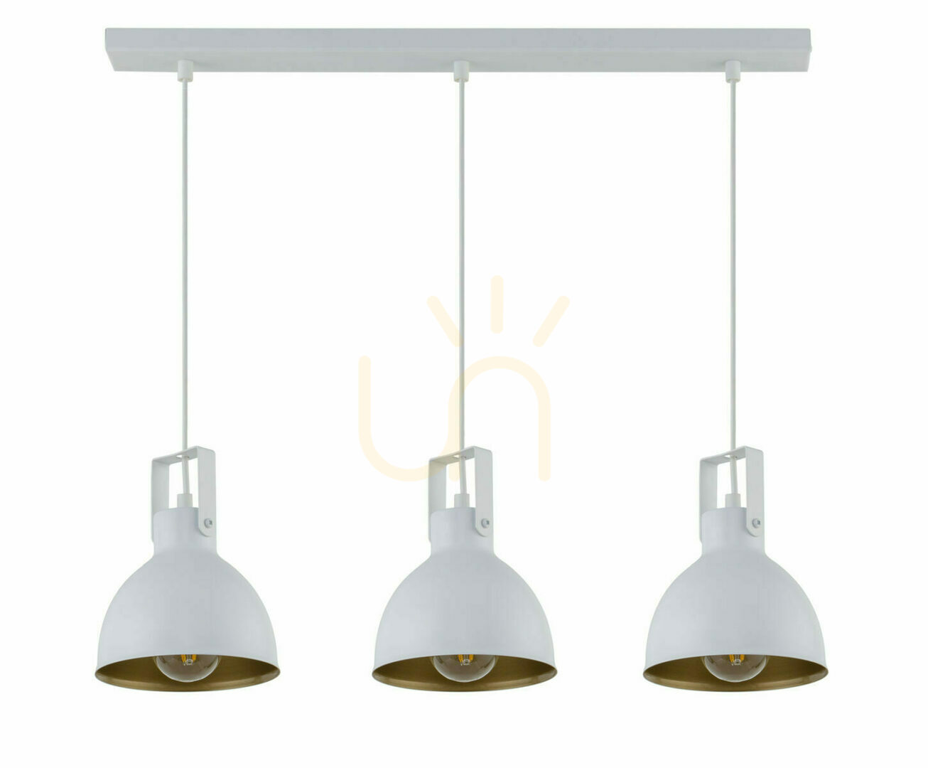 Sigma Mars 3-Light Pendant Lamp White Gold E27 Adjustable 32263