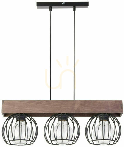 Check Sigma Milan 3 Light Brown Black Pendant Lamp 31574