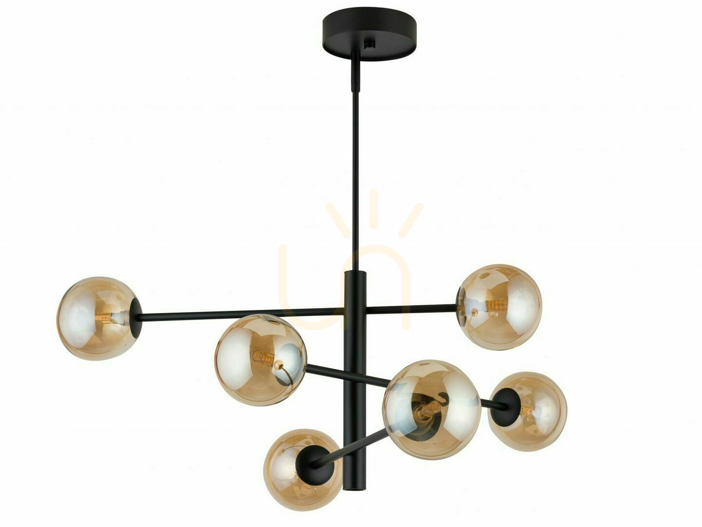 Pendelleuchte Sigma ORO 6-flammig schwarz bernstein G9 32073