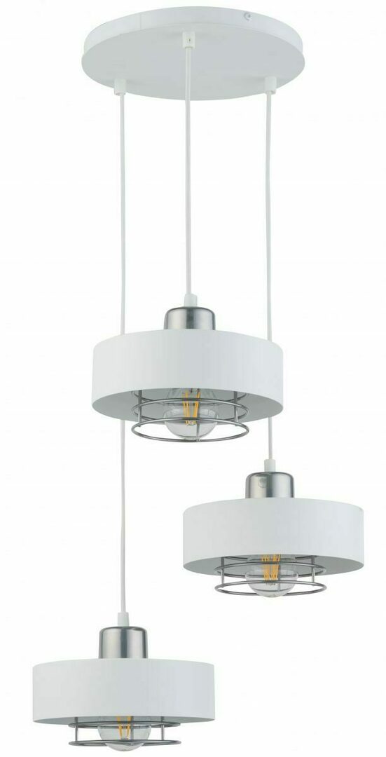 Pendelleuchte Sigma Poker 3 weiß-silber E27 32071