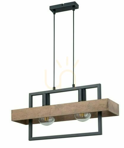 Check Pendant Light Sigma Robin 2 Black Wood E27 32216
