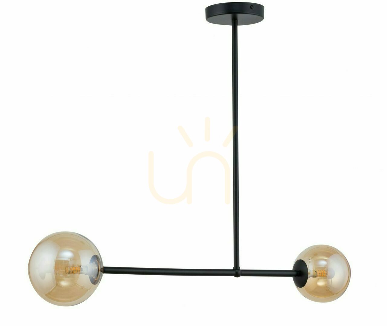 Pendelleuchte Sigma Roma 2-flammig schwarz/bernstein G9 32086