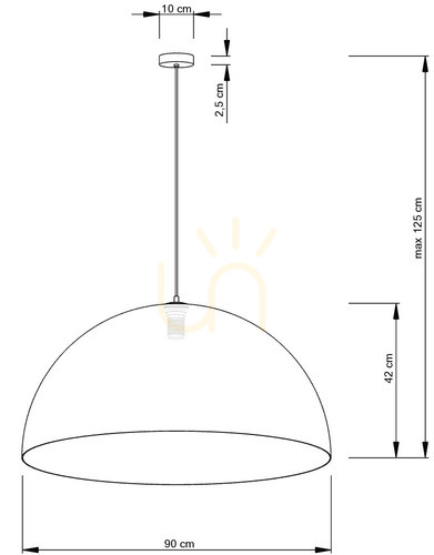 Check Pendant Light Sigma Sfera 90 cm Black Copper E27 30126