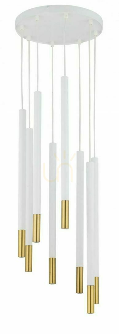 Pendelleuchte Sigma Sopel Due 8-flammig Weiß Gold 33240