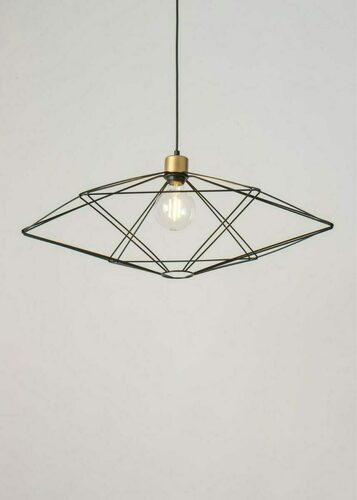 Check Sigma pendant lamp black gold E27 73 cm 40553