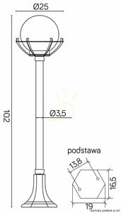 Outdoor Standing Lamp SU-MA K 5002/2/KPO Black Patina E27 102 cm small 6