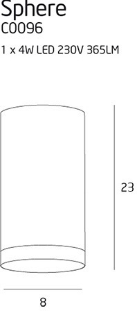 Preview Ceiling Lamp Max Light Sphere C0096 White 8 cm LED 4W 3000K Ceiling Lamp Max Light Sphere C0096 White 8 cm LED 4W 3000K