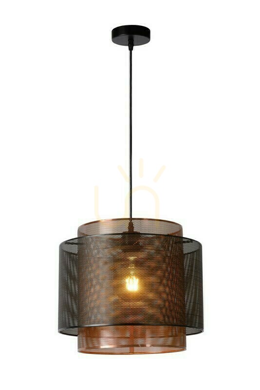 Lucide ORRIN Black Metal Vintage Pendant Light 34 cm 02404/01/30