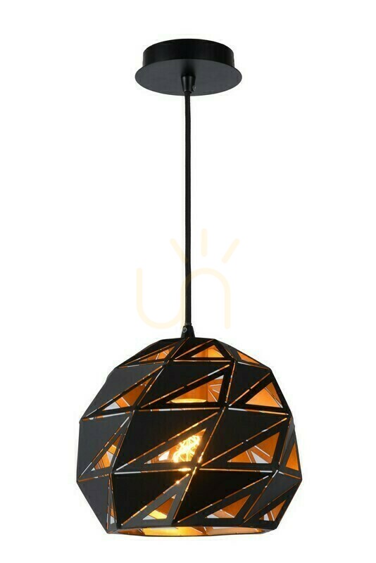 Lucide MALUNGA Black Gold Metal Pendant Light 25 cm 21415/25/30