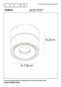 Lucide YUMIKO LED Downlight Black 8W 2700K 35911/08/30 small 4