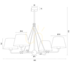 ARGON Atrani Chandelier 4-Light Cream Old Gold 1823 small 5