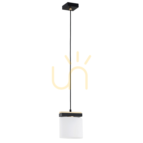 Check ARGON Canoa Pendant Light Opal Matte Black Brass E27 SKU 8276