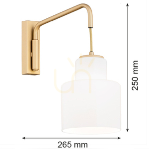 ARGON Wall Sconce DIUNA Opal Gold E27 Adjustable 8371 small 2