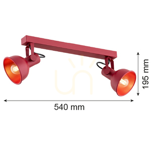 Plafon ARGON Lenora czerwony 2xE14 7173 small 2