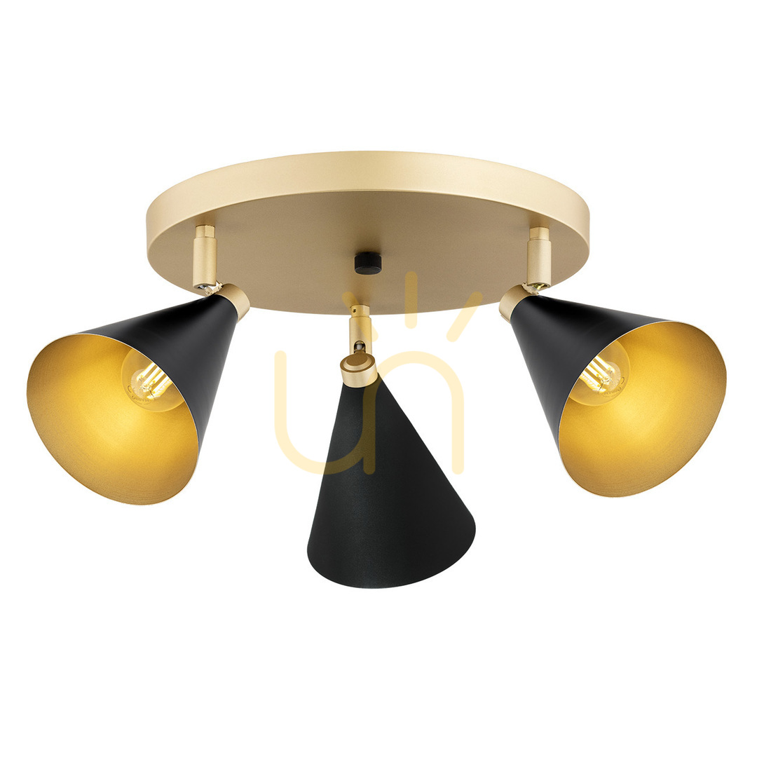 ARGON Plafond Lucinda 3xE14 Black Gold 6262