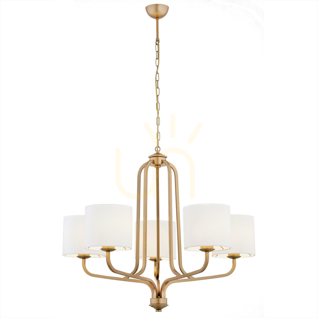 ARGON Chandelier 5-Light White Gold Modern Ceiling Lamp 2172