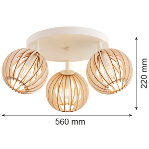 ARGON Plafond PARULA 3xE14 beige wood 6263 small 2