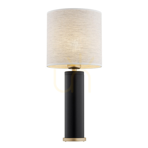Check ARGON RIVA Table Lamp Linen Black Gold E27 8316