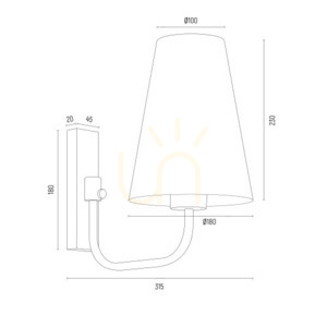 ARGON wall sconce SAFIANO white black E27 8376 small 6