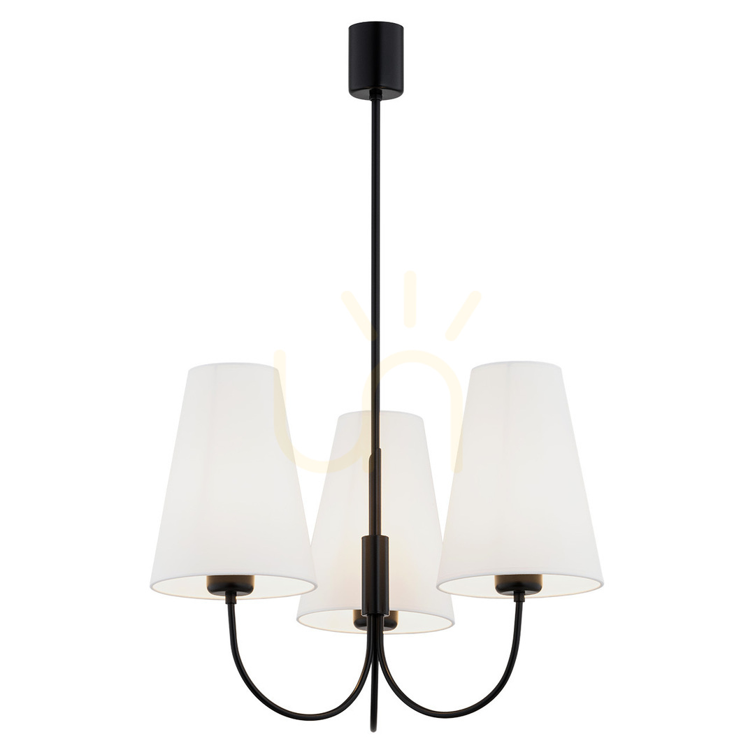 ARGON SAFIANO chandelier 3-light white black E27 6268