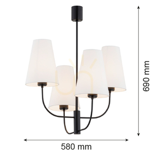 ARGON Safiano 4-Light White Black Chandelier 1822 small 6