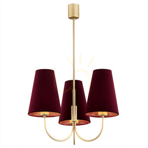 ARGON Chandelier SAFIANO Maroon Gold 3-Light E27 6270 small 0