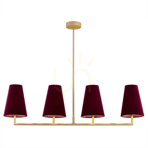 Check Pendant Light ARGON Safiano Maroon Gold 4-Light E27 1829