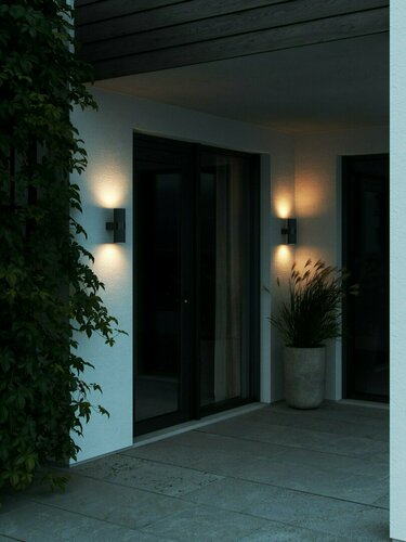 Check Kyklop Ripple outdoor wall lamp IP54 black Nordlux