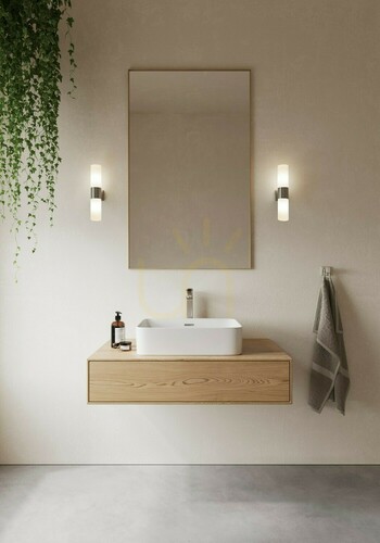 Check Nordlux Tangens Double bathroom wall light, brushed steel, 2×E14
